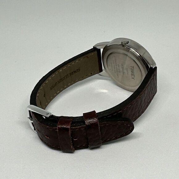 Timex Easy Reader T20041 Men's Brown Leather Analog Dial Quartz Watch HME88 - Picture 11 of 11